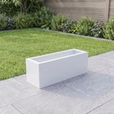 Zenith 80x25x30 cm Metal Yatay Dikdörtgen Saksılık - İç ve Dış Mekan Modern Saksı (Beyaz)