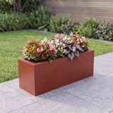 Zenith 80x25x30 cm Metal Yatay Dikdörtgen Saksılık - İç ve Dış Mekan Modern Saksı (Kiremit)