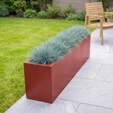 Zenith 97x20x30 cm Metal Yatay Dikdörtgen Saksılık - İç ve Dış Mekan Modern Metal Saksı (Kiremit)