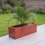 Zenith 97x25x30 cm Yatay Dikdörtgen Saksılık - İç & Dış Mekan Modern Metal Saksı (Kiremit)