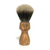 Zenith Barber Tıraş Fırçası, %100 Gerçek Mançurya Porsuk Kılı (En İyi Porsuk Kılı) - Porsuk - Zeytin Ağacı Sap - Made İn Italy - Hediye Kutusuyla