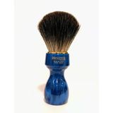 Zenith Barber Tıraş Fırçası, %100 Gerçek Porsuk Kılı/Kobalt Mavisi Reçine Saplı - Dark Badger - Made İn Italy