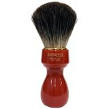 Zenith Barber Tıraş Fırçası, %100 Gerçek Porsuk Kılı/Mercan Kırmızısı Reçine Saplı - Dark Badger - Made İn Italy