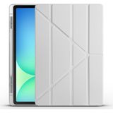 Zenith Works Galaxy Tab S10 Fe Plus Kılıf Kalem Bölmeli Uyku Modlu Yatay ve Dikey Standlı Katlanır Znth - Gri