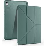 Zenith Works Galaxy Tab S11 Kılıf Zore Tri Folding Kalem Bölmeli Standlı Kılıf - Koyu Yeşil