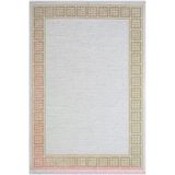Zenith Zn002a Gri Halı Gold Kenar Çerçeveli Modern Parlak Yumuşak Kadife Ince Salon 200 X 290 Krem
