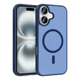 Zenithworks İphone 16 Plus Kılıf M-Safe Şarj Özellikli Znth Babet Kapak - Mavi
