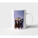 Zenitsu Tanjiro Inosuke Demon Slayer Anime Tasarım Kupa - Hediyelik Kupa - Baskılı Kupa - 001 - Beyaz - 300 ml