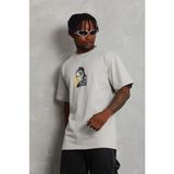 Zenna Tarz Erkek Baskılı T-Shirt Kısa Kol Bisiklet Yaka Regular Fit Rahat Kalıp Günlük Tişört - Gri - XS