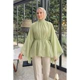zenne Büzgülü Reglan Kol Tunik Y0150 - ÇAĞLA YEŞİLİ
