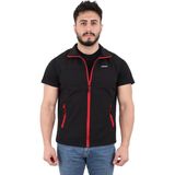 Zenobya Erkek Softshell Yelek - Kırmızı Fermuarlı - Zenobya - 001-Siyah - 2XL