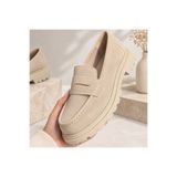 Zenora Shoes Kadın Loafer Makosen Süet Kalın Tabanlı Ortopedik Ayakkabı