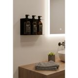 ZenoraHome Çok Amaçlı Siyah Metal Sabunluk Duvar Rafı Mutfak ve Banyo Organizeri