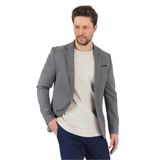 Zenova Erkek Koyu Lacivert-Gri Dokulu Poliviskon Kumaş Dar Kesim Slim Fit Spor Blazer Ceket Koyu Lacivert-Gri 56