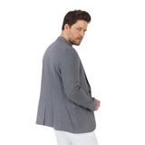 Zenova Erkek Lacivert-Gri Dokulu Poliviskon Kumaş Dar Kesim Slim Fit Spor Blazer Ceket Lacivert-Gri 52