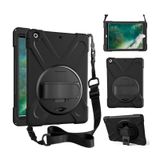 zenrich "YENİ iPad 24,6 cm 2017 Fall, Griff stand Hard stand Layer darbeye dayanıklı Dropproof hibrit Layer Case Cover deri omuz askısı ile yemek takımı iPad için 9,7 inç (2017 model) Bej IPADHDWCASE