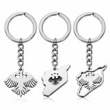 ZENRUIMING Suriye Kartalı Haritası Anahtarlık Paslanmaz Çelik, 3'lü Paket | Araba Anahtarları Aksesuar, Sırt Çantası ve Çanta Kullanımı, Metal Anahtarlık, Erkekler ve Kadınlar, Suriye Mirası