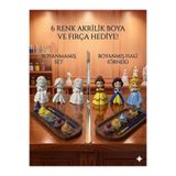 zenstone Prenses Temalı Hobi Taş Boyama Seti-3 Fiğür + 6 renk boya + Fırça - Çocuk Aktivite Etkinlik