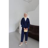 Zenta Kuşak Detay Tesettür Alt Üst Takım TNS-4430 Lacivert XL