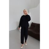 Zenta Kuşak Detay Tesettür Alt Üst Takım TNS-4430 Siyah XL
