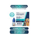 zentiavet İc Dis Parazit Kedi Bit Pire Kene Damlası Köpek İç Dış Damla Köpek Dış Parazıt Pire Önleyici 5 damla