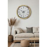 Zentime Gold Şık 40 Cm Metal Roma Rakamlı Duvar Saati - 55