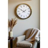 Zentime İhtişamlı Gold 52 Cm Metal Roma Rakamlı Lüks Duvar Saati