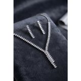 zentya4516 Mey İthalat® Arpa Zirkon Taşlı Su Yolu Kolye ve Küpe Set zd4526