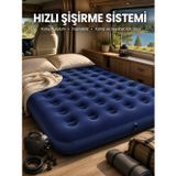 zentya4516 Mey İthalat® Çift Kişilik Şişme Yatak Dayanıklı Vinil Kamp ve Misafir Kullanımı