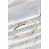 zentya4516 Mey İthalat® Gold Renk Çivi Model Zirkon Taşlı Kadın Kelepçe Bileklik zd4526