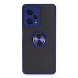 zentya4516 Mey İthalat® Poco X5 Pro 5G Kılıf Montreal Yüzüklü Silikon Kapak - Lacivert zd45