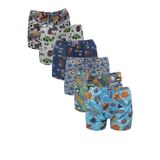 Zenura Erkek Çocuk Renkli Desenli Boxer, 6 Adet, 7-8 Yaş