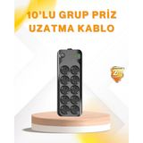 Zenvia 10’lu Çoklu Priz Termal Korumalı USB Type-C Çıkışlı 2500W Uzatma Kablosu