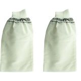 Zenvia 2 Adet Beyaz Banyo Hamam Kesesi Lastikli 25X17 cm (ZNV-556)