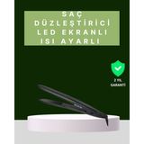 Zenvia 2025 Isı Ayarlı Titanyum Kaplama Seramik Plakalı Saç Düzleştirici Dijital Ekranlı A Ka - 0 - Siyah - 1