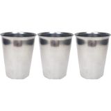 Zenvia 3 Adet Paslanmaz Çelik Krom Bardak 9 x 7,5 x 5,5cm (ZNV-556) - 1 Adet - 0 - 499 ml