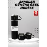 Zenvia 3 Bardaklı Termos Seti Anneler Gününe Özel Hediye Taşınabilir Sızdırmaz Isı Koruyucu - 0400 - 0 - 249 ml