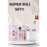 Zenvia 3 Kordonlu Dokunmatik Ekran Akıllı Saat ve 2.nesil Kablosuz Bluetooth Kulaklık Anc/enc ZNV-HBY324 - 35 - 48 mm - 1 - 01P-Pembe