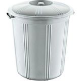 Zenvia 35 Lt Kapaklı Yuvarlak Plastik Büyük Boy Çöp Kovası Su Et Kovası Balkon Kovası Bahçe