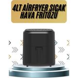 Zenvia 4l Airfryer Hazneli Hava Fritözü Yağsız Fritöz Taşınabilir Fırın Işlevi Gören Pra - 000-Siyah