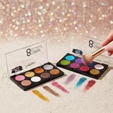 Zenvia 8 Renk Glitter Far Paleti - 2'li Set - 000-Siyah