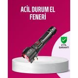 Zenvia Acil Durum El Feneri Çekiç ve Pusula Özellikli Güçlü Işık ZNV2025 - 1 - Ahşap