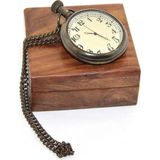 Zenvia Ahşap Kutulu Pirinç Köstekli Saat 16155 - Renkli