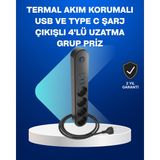 Zenvia Akıllı Akım Dengelemeli 4’lü Çoklu Priz Type-C ve USB Çıkışlı Znv-Tcndym - Çok Renkli - 1