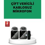Zenvia Canlı Yayın ve Video Çekimleri Için Çiftli Kablosuz Yaka Mikrofon ZNV2025 - 1 - Renkli