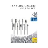 Zenvia Dremel Uyumlu Mini Oyma Gravür Uç Seti – 10'lu Tungsten Karbür, Ahşap/metal/plastik Için 722
