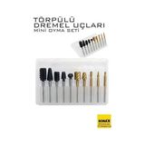 Zenvia Dremel Uyumlu Törpülü Mini Oyma Gravür Uç Seti – 10'lu Tungsten Karbür, Ahşap/metal/plastik