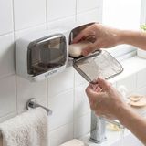 Zenvia Duvara Monte Ikili Kapaklı Plastik Katı Sabunluk Organizer – Banyo & Mutfak Için Yap� - 02 - Gri