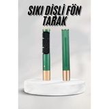 Zenvia Düzleştirici Fırça Saç Düzleştirici Arada Fön Tarak Taşınabilir - Ahşap - Gri