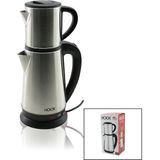 Zenvia Elektrikli Çay Makinesi Çaycı Set 1.8lt Su Isıtıcı Pls.+ 0.8lt Demlik Çelik Taban 1800W 360 - Renk